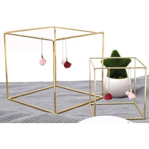 Iron Frame Geometric Showcase Earrings Necklace Hanger Display Organizer