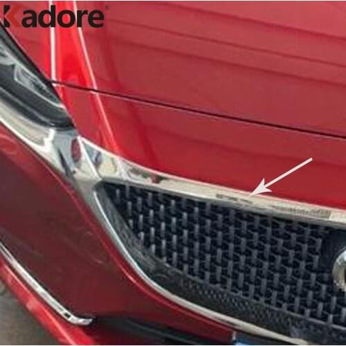For Mazda 6 Atenza 2019 2020 2021 Chrome Exterior Front Engine Machine Grille Upper Hood Cover Trim Car Styling