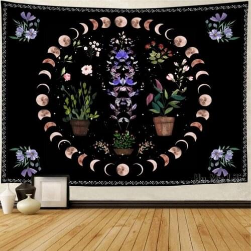 Illusion Moon Sun Iris Tapestry Fantasy Forest Magic Wall Art Home Decor