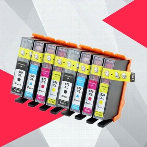 2sets Replacement For HP 670 670xl ink cartridge use for HP670 Deskjet Ink Advantage 3525 4615 4625 5525 Printer