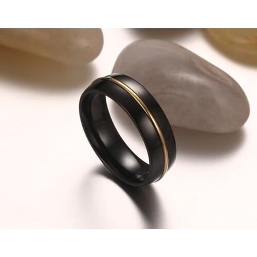 Recommend Fashion Black Color Ring Men Jewelry Charm Trendy 6mm Rings For Mans Size 7 8 9 10 11
