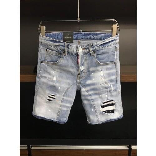 2021 Fashion Trend DSQ2 Ripped Paint Dot Mens Motorcycle Jeans *A368-1