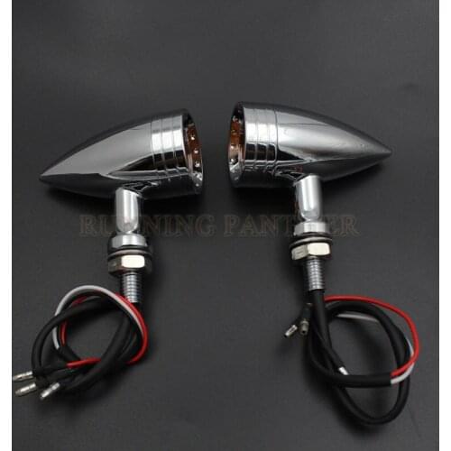 Motorcycle Chrome 20 LED Bullet Turn Signal Brake Light for harley Yamaha