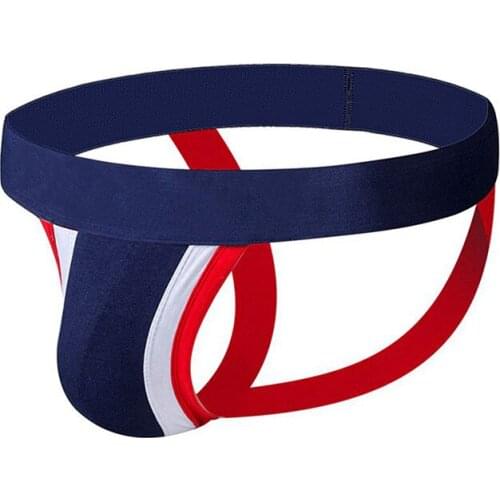 Underwear Men Jockstraps Striped Cotton Sexy Wonderjock Tanga Hombre G-string Thongs Mens Bikini Briefs Gay Underwear Penis