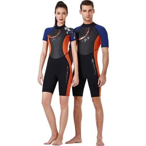 DIVE 3mm Neoprene Wetsuit One-piece Keep Warm Women Men Swimming Scuba Diving Bathing Suit Short Sleeve for Surf Snorkeling