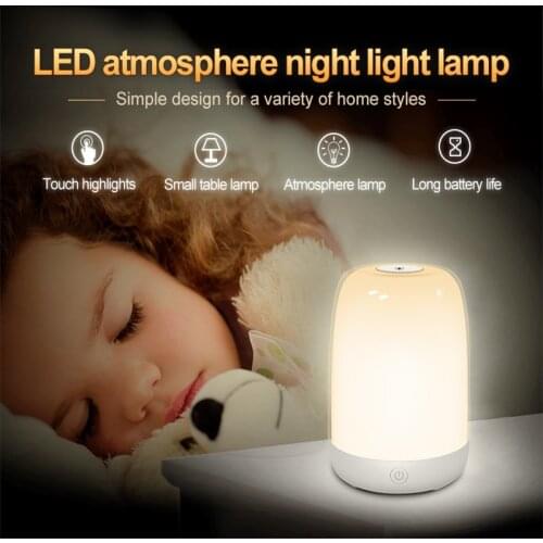Led Touch Night Lamp Atmosphere USB Rechargeble Table Bedside Nursing Light 6 Colors Light adjustable baby sleep room Night Lamp
