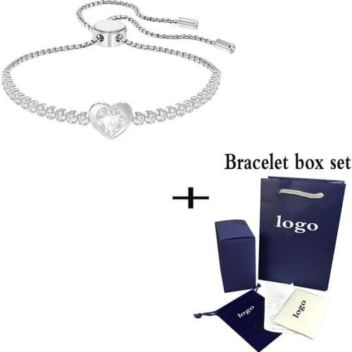 2021 new I love you crystal heart-shaped charm adjustable bracelet for Women Valentine‘s Day gift