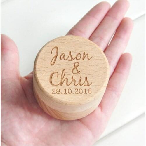 Personalized Rustic Wood Wedding Ring Box Wooden Ring Holder,Customized Wedding Ring Bearer Box,Engagement Box