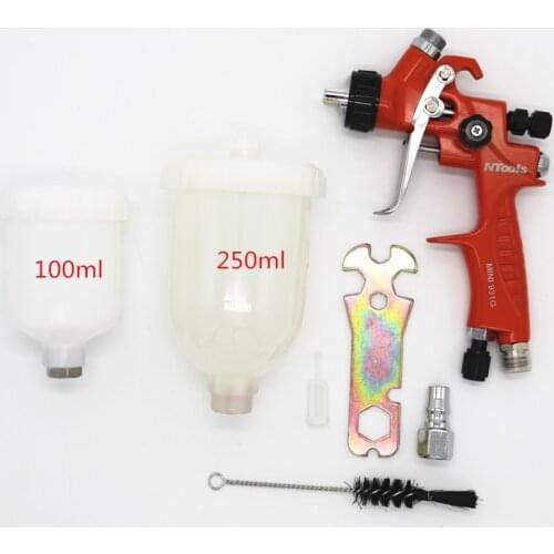 1.0/1.2mm Mini Spray Gun Air Spray Gun Paint Spray Gun Gravity Feed Paint 100ml And 250ml Cup Mini Paint Sprayer