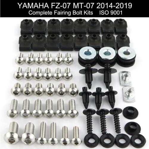 Fit For Yamaha MT07 FZ-07 2014-2019 Motorcycle Cowling Kit Complete Fairing Bolts Kit Speed Nut Fairing Clips Stainless Steel