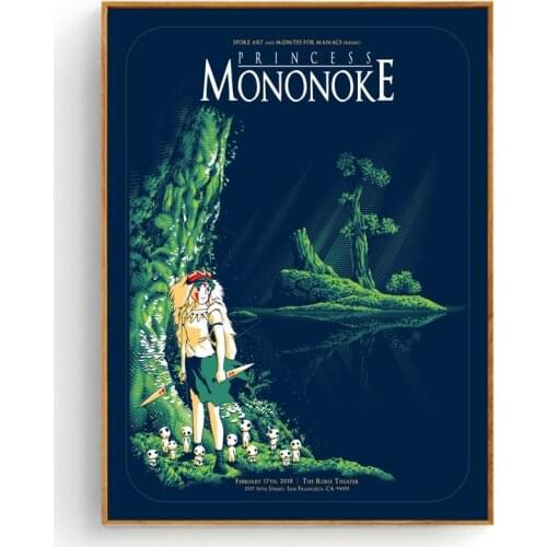 Princess Mononoke Silk Fabric Poster And Print Wall Art Picture Painting Home Decor
