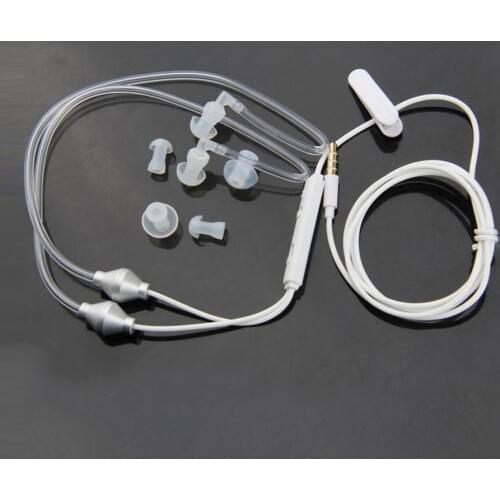 Anti Radiation Binaural Earphones Stereo Headphones with Microphone Universal 3.5mm Noise Cancelling Air Tube Acoustic Earbuds