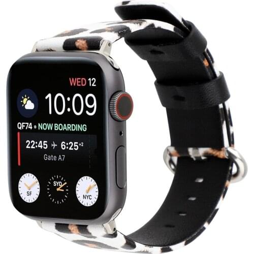 For Apple Watch Band Series SE/6/5/4/3/2 38MM 42MM 40MM 44MM Fashion Personality Strap for iWatch Leopard Leather Bracelet Belt