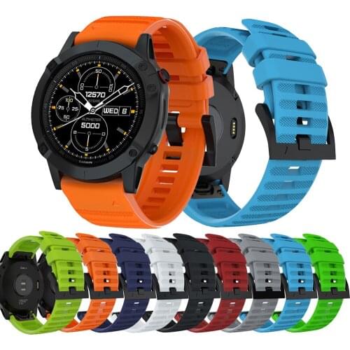26MM 22MM 20MM Silicone Quick Relase Watchband Strap For Garmin Fenix 6x 6 6s 5 5S Plus 3 3HR Quickfit Rubber Watch Band Wrist