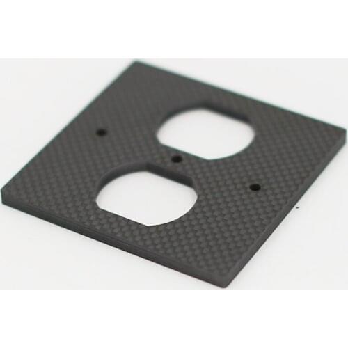 2Pieces Carbon Fiber US Socket, AC Power Duple Receptacle Cover Outlet Wall Plate Panel 8.5x8.5cm