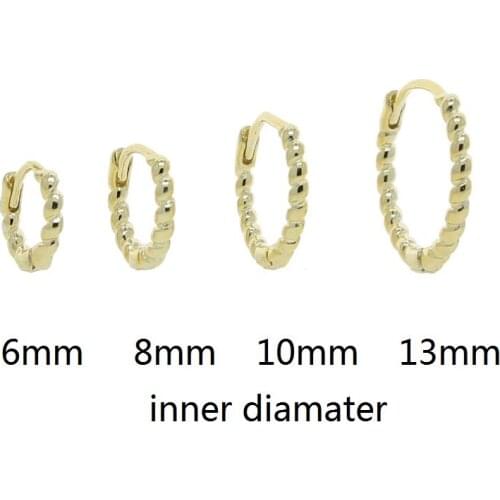 925 Sterling Silver 6mm 8mm 10mm 13mm Pendientes Mini Twist Huggies Plain Hoops Round Circle earring Piercing women girl jewelry