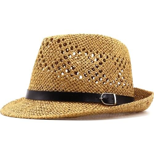 Summer men Fedora Hats for Women Straw Sun Hats Wide Brim summer Visor Cap Solid Straw Jazz Hat Beach cap Sombrero Panama Gorras