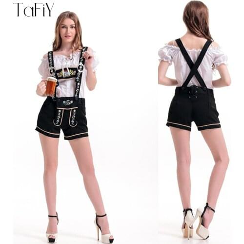 TaFiY Sexy Women German Bavarian Oktoberfest Costume Beer Wench Beer Girl Rompers+Tops Carnival Costume Performance Clothing