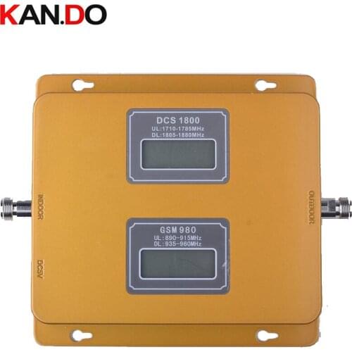 Work in Weak Signal Area 20 Dbm Gain 70dbi LCD Display Dual Bands GSM DCS Booster Repeater DCS 2 band Signal Enlarger