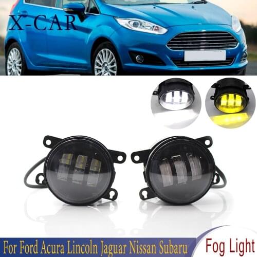 X-CAR 1 Pair Front Bumper LED Fog Light Lamp With Yellow White Light For Ford Acura Lincoln Jaguar Nissan Subaru 2N11-15201-AB