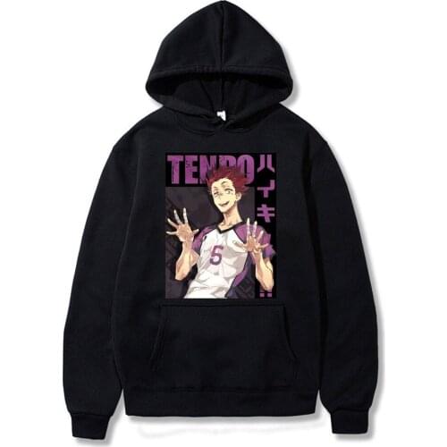 Japan Anime Haikyuu Printing Hoodie Sweatshirts Women Harajuku Cartoon Volleyball Junior Graphic Oversized Winter Warm Hoodies