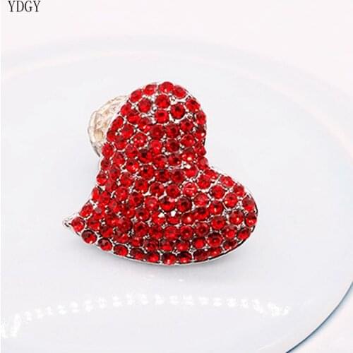YDGY Creative Heart-shaped Brooch Alloy High-grade Jewelry Brooch Fittings Pins