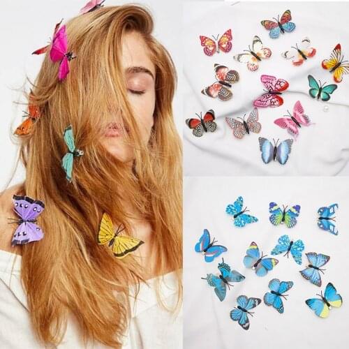 6/12Pcs Fashion Sweet Butterfly Hairpin for Women Girls Top Clip Romantic Hair Accessories Ladies Sweet Hair Clip Headdress