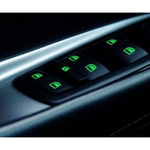 1Pc Car Styling Fluorescent Car Door Window Lift Window Button Sticker Switch Car Sticker Luminous