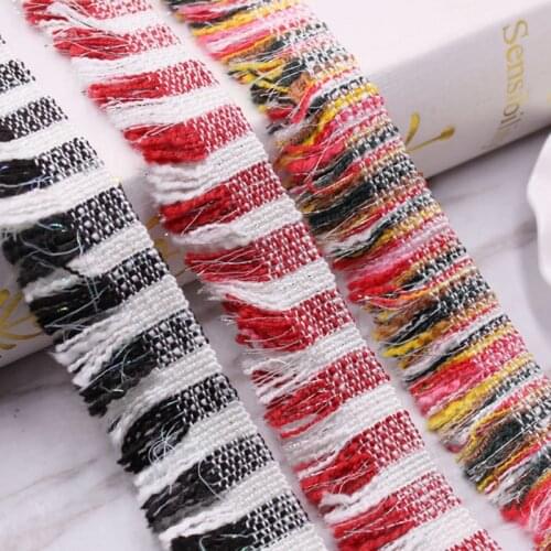 1yard/lot Sewing Cotton Fringe Tassel Trim Tassels Thin Lace Decoration Sequin Rhinestone Sewing Clothes Tassels for Jewelry Diy