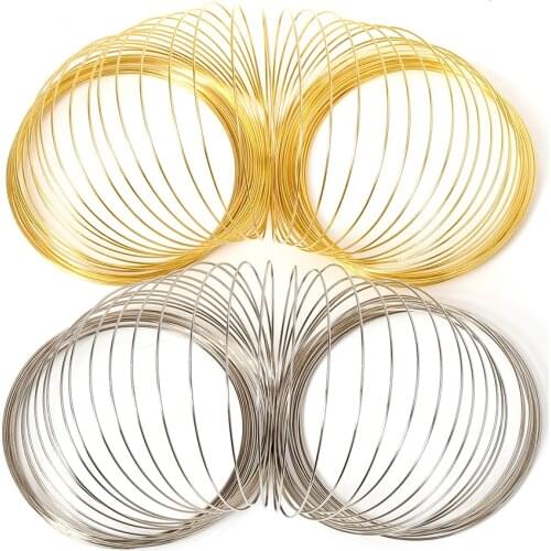 100 Loops Wire Memory Beading Steel Wire Loop Circle 55/60/115mm for Bangle Bracelet Making DIY Jewelry Making Components