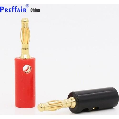 16pieces Banana connector Audiocrast 24k gold plated 4mm Banana Plug hifi Speaker cable Connector