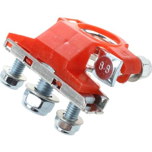 2pcs Car Black Red Metal 90 Degree Angle Type Battery Terminals Clamps