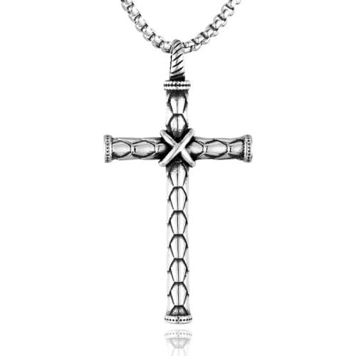 2019 New hip hop Male Jesus Pendant Gold Silver color Cross Pendant Necklace Stainless Steel Jewelry For Men
