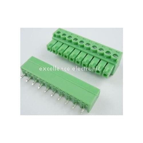 5Pcs 3.81mm Pitch 10 Pin Straight Screw Pluggable Terminal Block Plug Connector