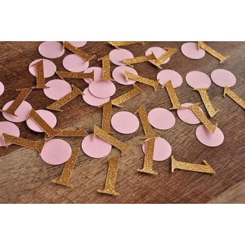 Glitter Pink and Gold kids Birthday Party Decorations Baby Shower Table confettis wedding scatters