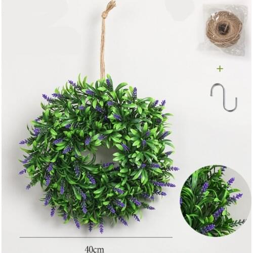 DD Lavender Wreath Artificial Plants Background Wall Decorative Wedding Party Supplies Gifts Christmas Home Decor Common Nandina