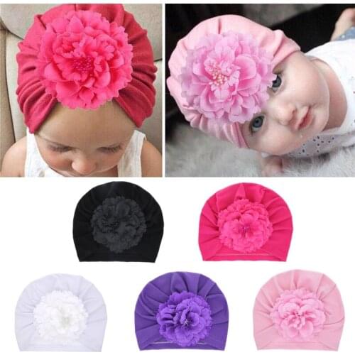 Baby Hat Soft Lovely Flower Baby Girl Hats Toddler Turban Hair Band Bonnet Infant Cap