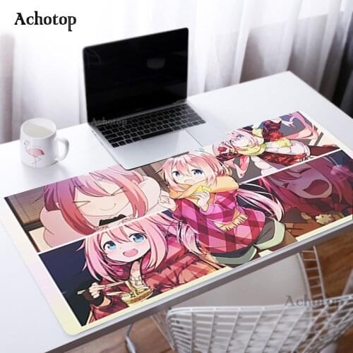 Yuru Camp Anime Gaming Speed Rubber Large Mouse Pad Mousepad Laptop PC Mousepad for DOTA LOL CSGO Play gamer 900x400mm Desk Mat