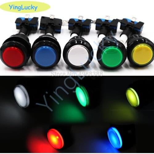 10pcs Arcade Button 33mm LED 12V Illuminated Button With Microswitch，for DIY Arcade Cabinet Accessories Push Button Switch