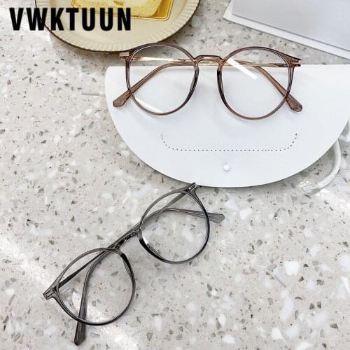 VWKTUUN Round Glasses Frames For Women Men TR90 Myopia Eye Glasses Frames Blue Light Blocking Glasses New Computer Read Glasses