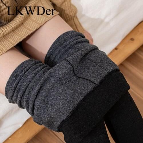 LKWDer 1 Pair Women Stockings Autumn Winter Plus Velvet Keep Warm Womens Out Wear High Waist Seamless Slimming Plus Size Legging