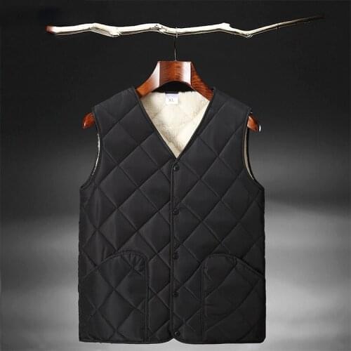 Men jacket Casual warm Plush thickened cotton vest daily men and old man or woman clothing