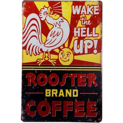Wake The Hell Up Sign Tin Poster Home Garage Wall Decor