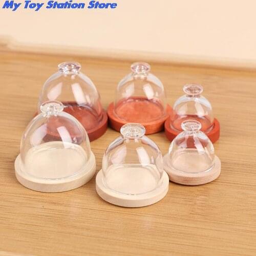 New 1Pc 1:12 Dollhouse Miniature Candy Jar Cake Cover Dessert Cover Fruit Tray Doll Toy For Dollhouse Decoration