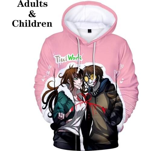 New Anime Cosplay Creepypasta 3D Hoodies kinderen Mannen vrouwen Sweatshirts jongen meisje Hip hop Herfst Winter truien Kin Warm
