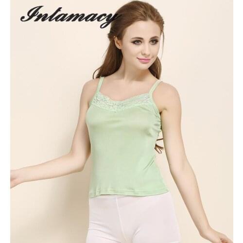 New Summer Ladies, 100% Pure Silk Double Knit, Lace, Sling Vest, 100%real Silk