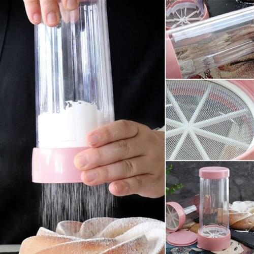 Plastic powder sieve cup Manual Fine Mesh Sieve Cup Flour Powder Sifter Kitchen DIY Cooking Baking Pastry Tool