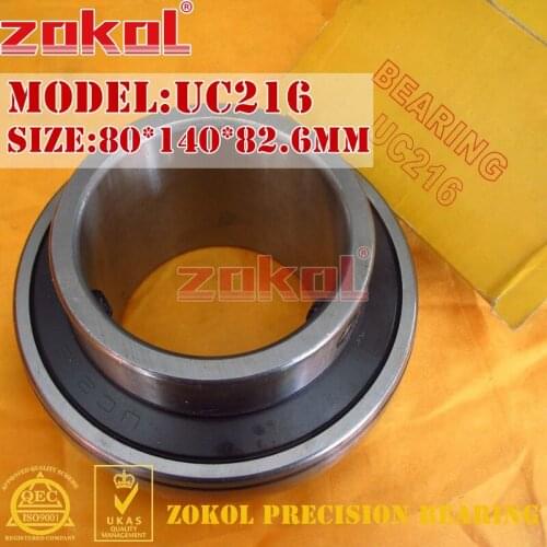 ZOKOL bearing UC216 90516 Pillow Block Ball Bearing 80*140*82.6mm