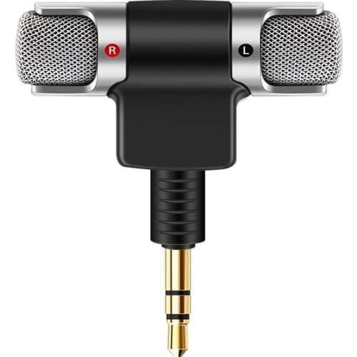 1pc Mini Portable Mic Digital Stereo Microphone Stereo Recorder for Phone Professional Mic with 3.5mm Jack Plug Mini Mic