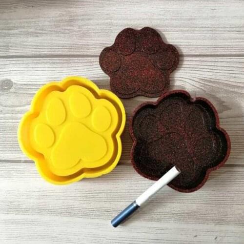 Crystal Epoxy Coaster Cup Pad Resin Mold Round Potleaf Ashtray Silicone Mould